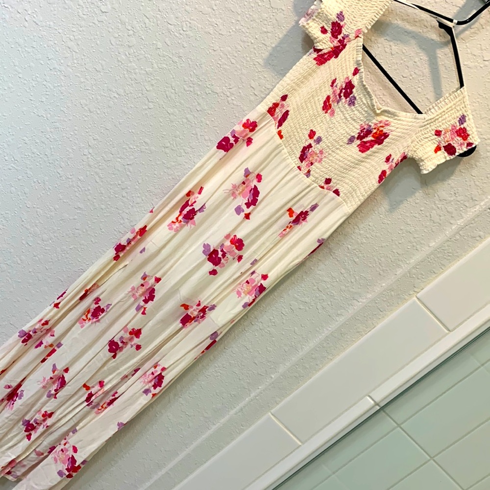 MinkPink maxi floral off shoulder dress